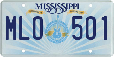 MS license plate MLO501