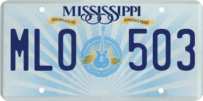 MS license plate MLO503