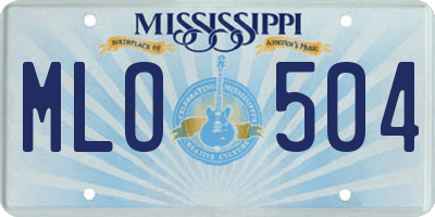 MS license plate MLO504