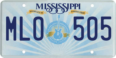 MS license plate MLO505