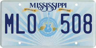 MS license plate MLO508