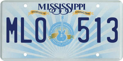 MS license plate MLO513