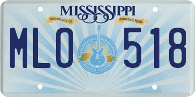 MS license plate MLO518