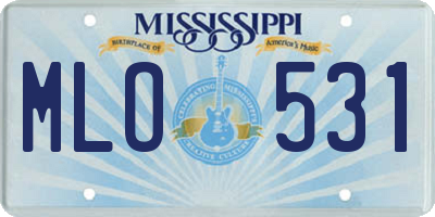 MS license plate MLO531