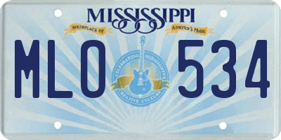MS license plate MLO534