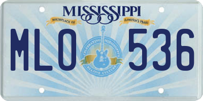 MS license plate MLO536