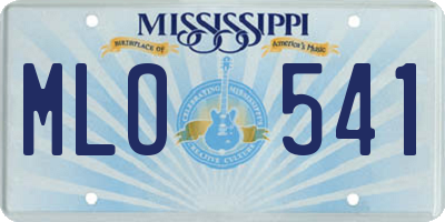 MS license plate MLO541