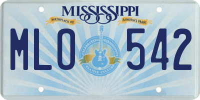 MS license plate MLO542