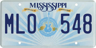 MS license plate MLO548