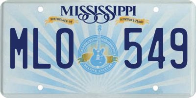 MS license plate MLO549