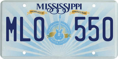 MS license plate MLO550