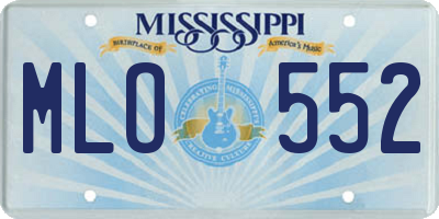 MS license plate MLO552