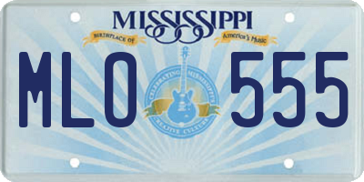 MS license plate MLO555