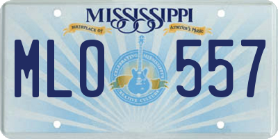 MS license plate MLO557