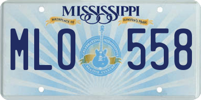 MS license plate MLO558
