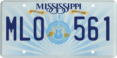 MS license plate MLO561