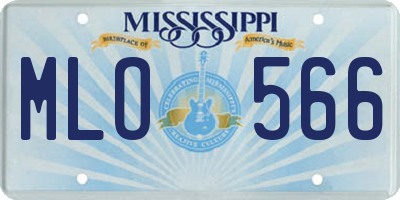 MS license plate MLO566