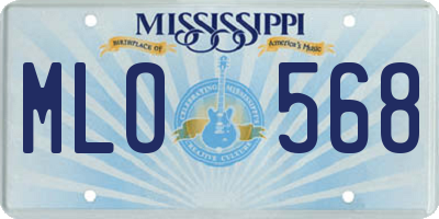 MS license plate MLO568