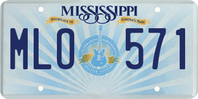MS license plate MLO571