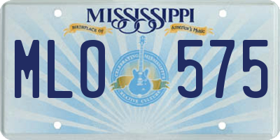 MS license plate MLO575