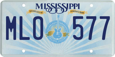 MS license plate MLO577