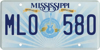 MS license plate MLO580