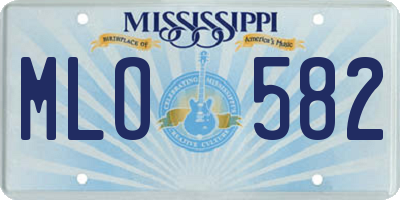 MS license plate MLO582