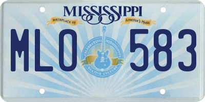 MS license plate MLO583