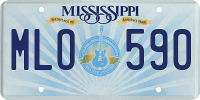MS license plate MLO590