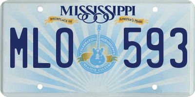 MS license plate MLO593