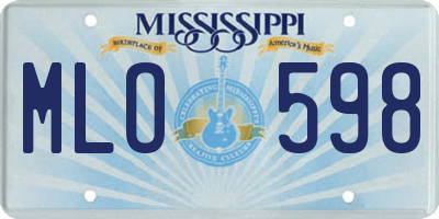 MS license plate MLO598