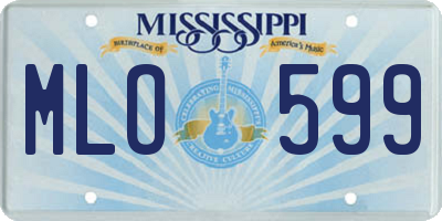 MS license plate MLO599
