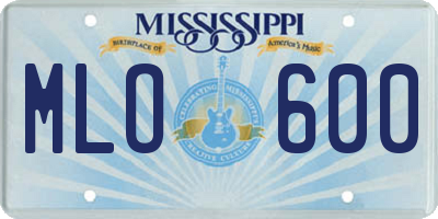 MS license plate MLO600