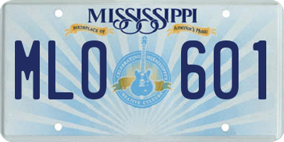 MS license plate MLO601