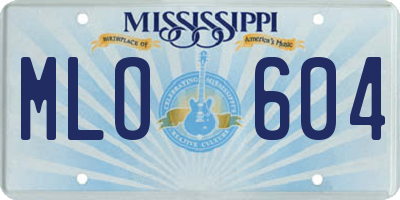 MS license plate MLO604