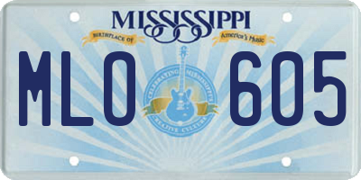 MS license plate MLO605