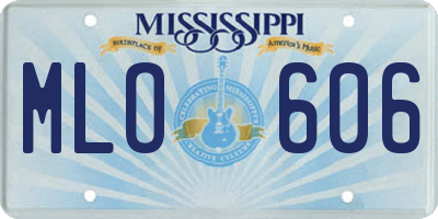 MS license plate MLO606