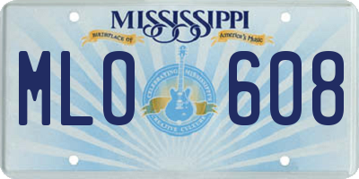 MS license plate MLO608