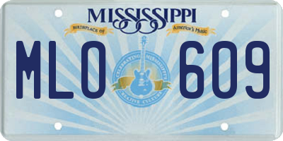 MS license plate MLO609