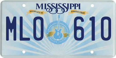 MS license plate MLO610