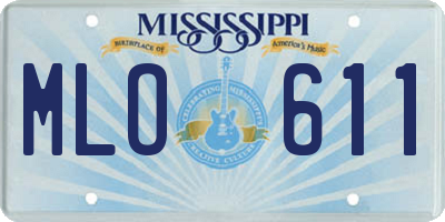 MS license plate MLO611
