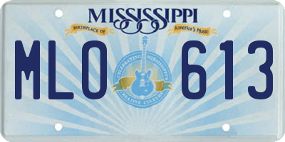 MS license plate MLO613