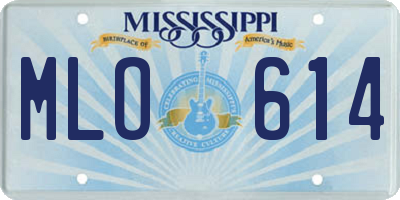 MS license plate MLO614