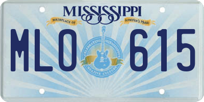 MS license plate MLO615