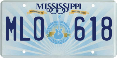 MS license plate MLO618