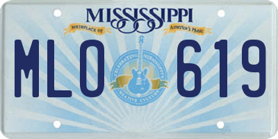 MS license plate MLO619