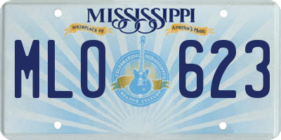 MS license plate MLO623
