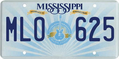 MS license plate MLO625