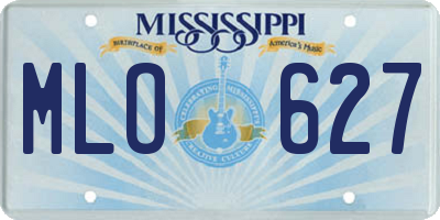 MS license plate MLO627