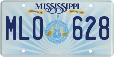 MS license plate MLO628